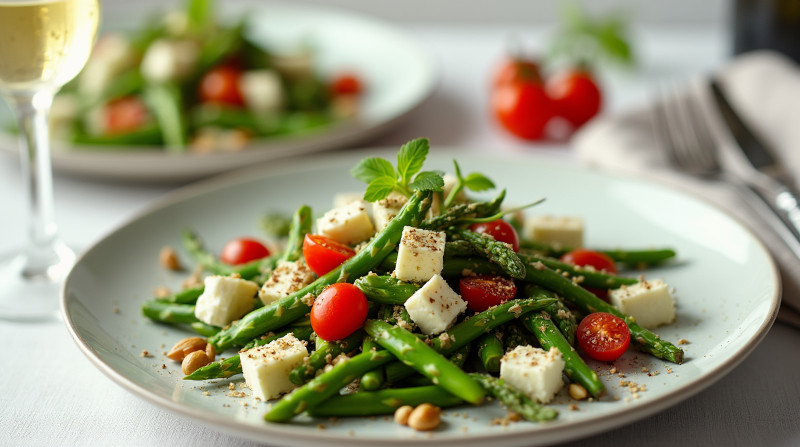 Cellardoor4 Rezeptideen für das Osterfest Grüner Spargelsalat mit Ziegenkäse und Pinienkernen