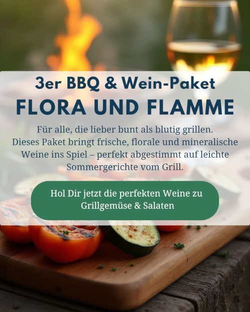 3er CD24 BBQ Weinpaket Flora und Flamme Flora und Flamme – Leichte Weine für Grillgemüse & Salate vom BBQ