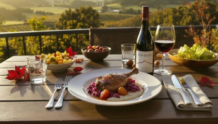 Geschmorte Ente mit Pflaumen & Wein aus Neuseeland