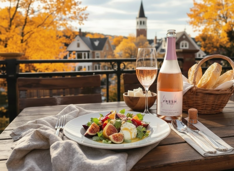 Herbstsalat mit Ziegenkäse & Wein aus Kanada