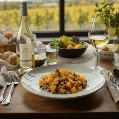 Linsen-Kürbis-Ragout mit Fenchel und Wein aus Kanada
