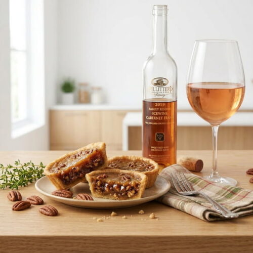 Butter Tarts, kanadisches Dessert, Ontario, Ahornsirup, Pekannüsse, Eiswein, Cabernet Franc Icewine, Pillitteri, Niagara, Canada Day Rezept, kanadische Küche