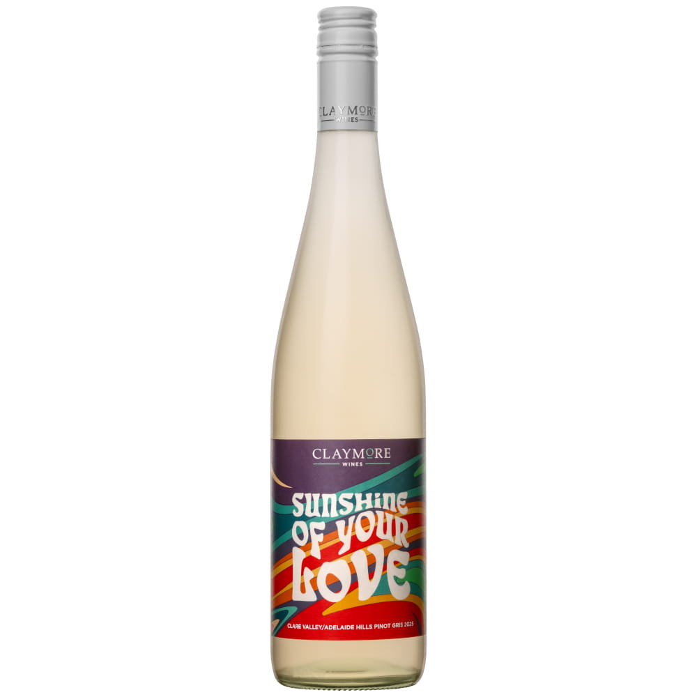 Flasche Claymore Sunshine of Your Love Pinot Gris 2025 Clare Valley und Adelaide Hills